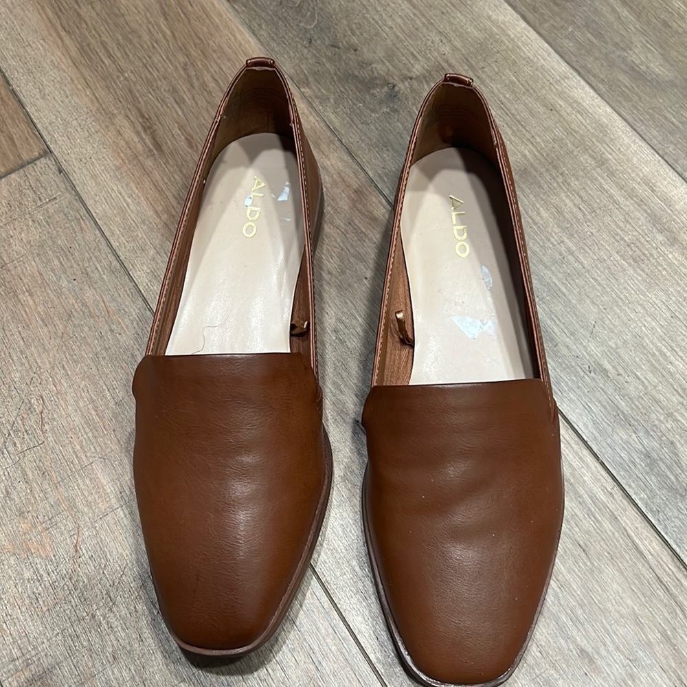 NWT aldo tan loafers, size 8 but they fit like 7